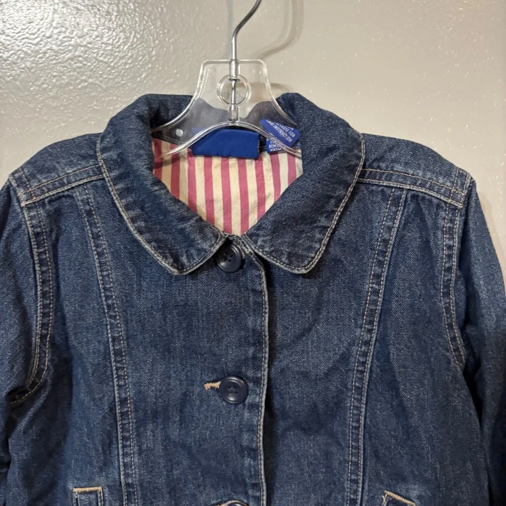 Genuine Kid by Oshkosh Denim Jacket Button Up Pockets Dark Wash‎ (Girls Small)